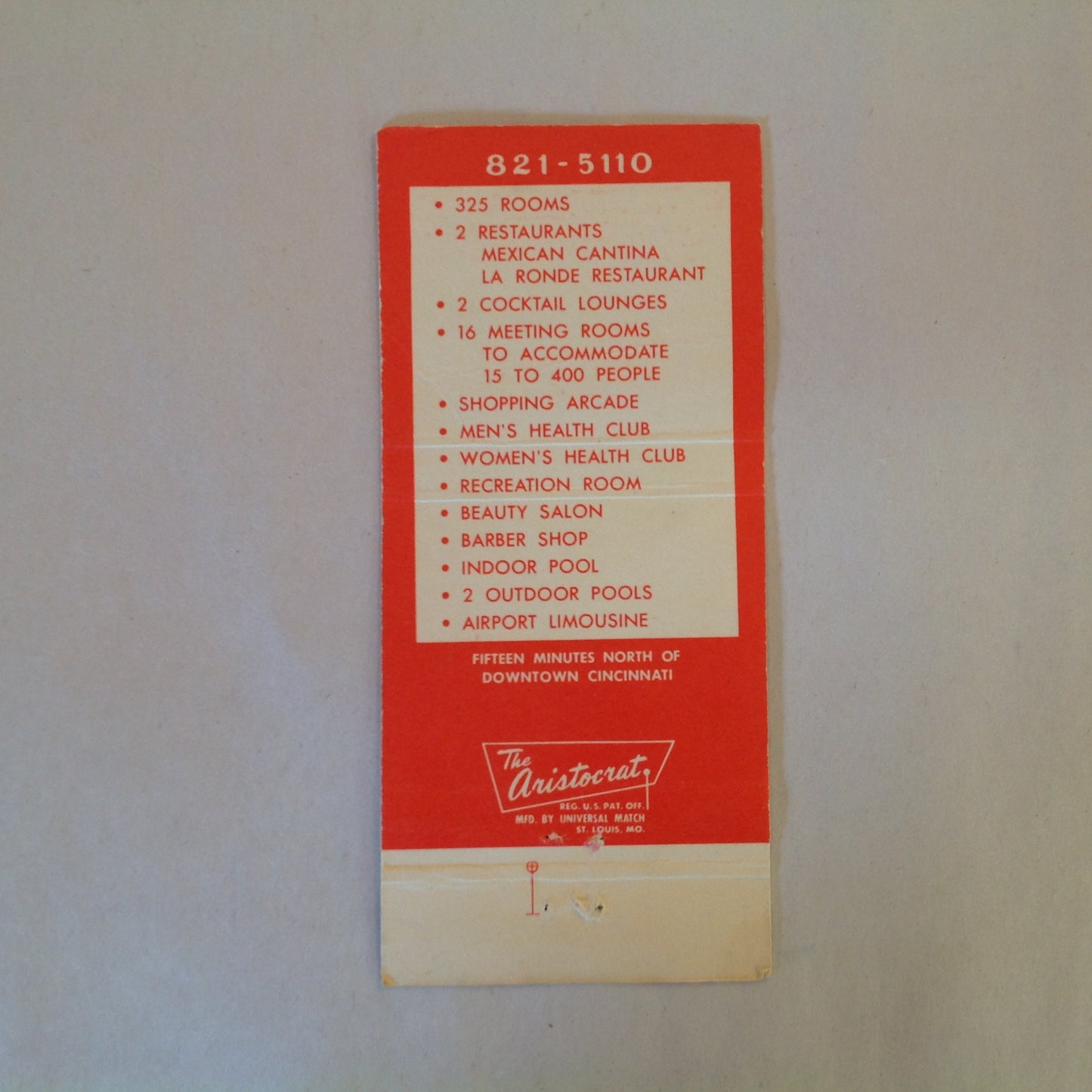 Vintage Matchbook Cover Carrousel Inn Cincinnati Ohio Cantina La Ronde Cocktails