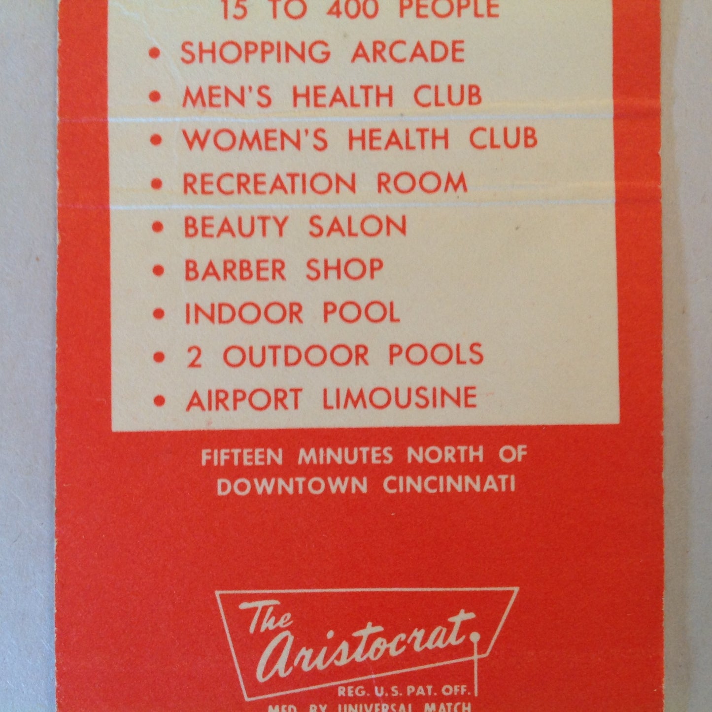 Vintage Matchbook Cover Carrousel Inn Cincinnati Ohio Cantina La Ronde Cocktails