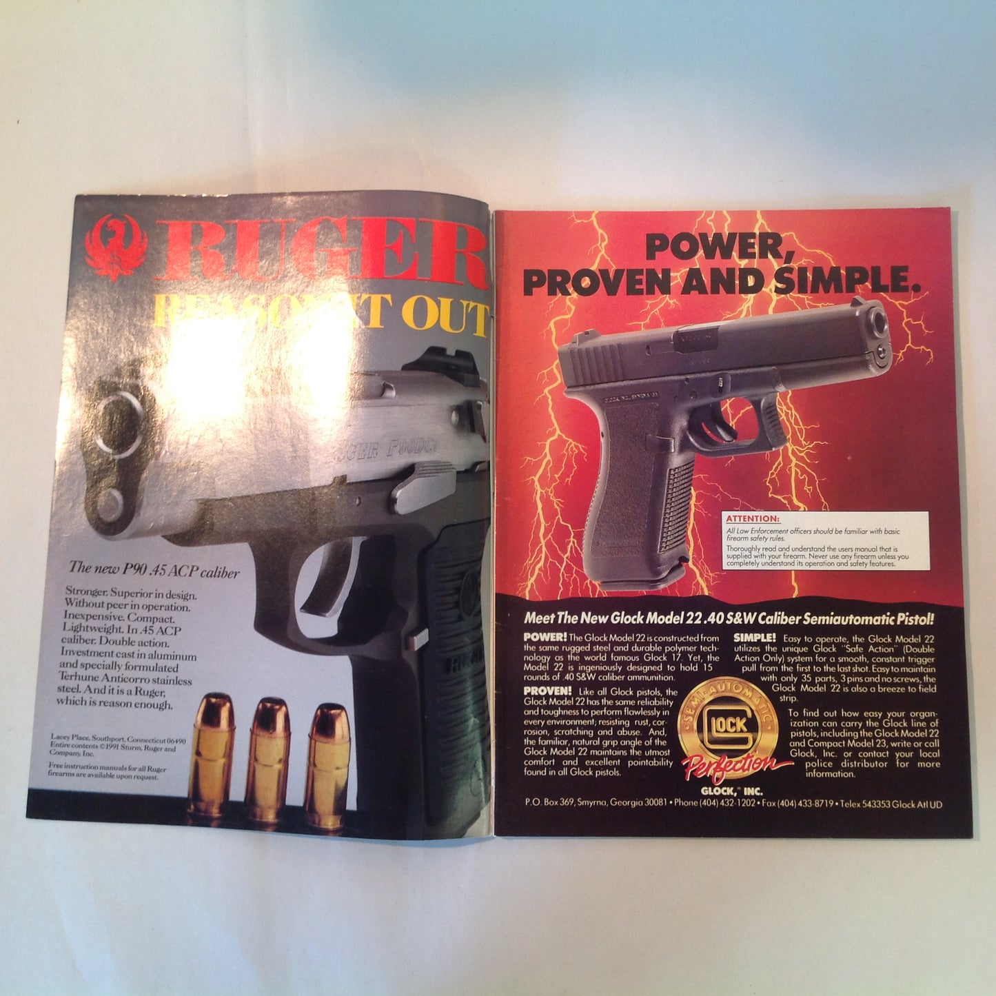 Vintage Winter 1991 Guns & Weapons For Law Enforcement Magazine New Taurus 92AF DAO 9mm Undercover Carry Gun Tests