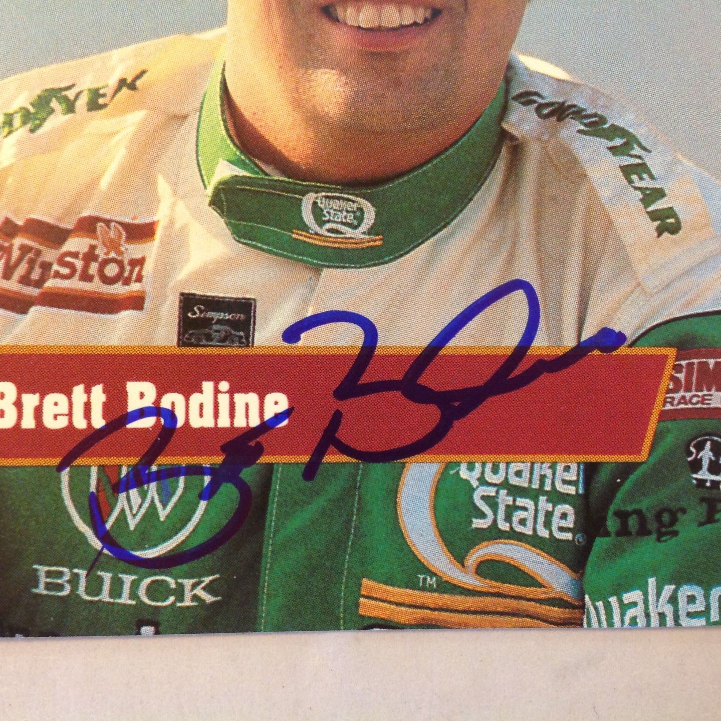 Vintage 1991 Pro Set Racing Signed Card Brett Bodine Cap NASCAR Autographed