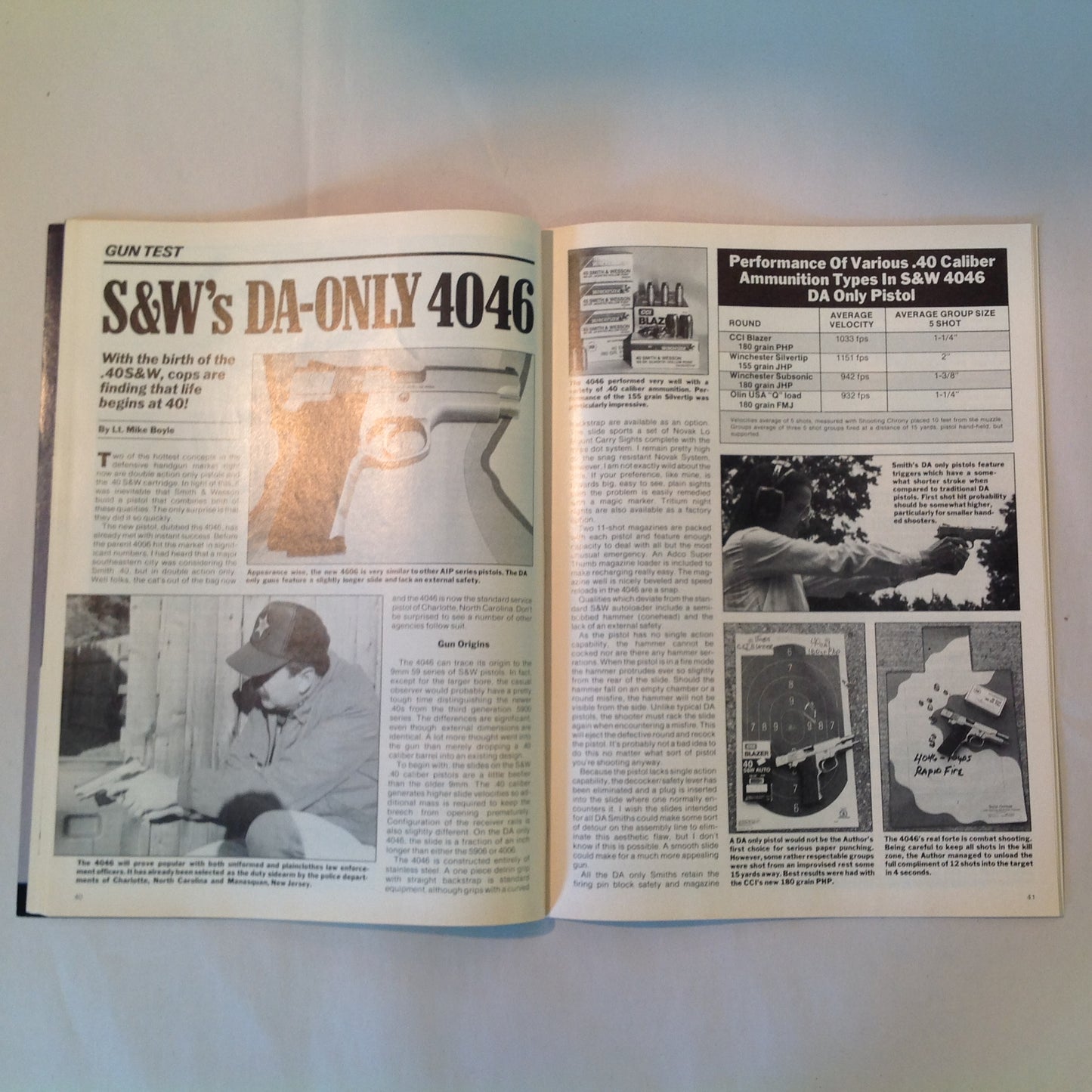 Vintage Winter 1991 Guns & Weapons For Law Enforcement Magazine New Taurus 92AF DAO 9mm Undercover Carry Gun Tests