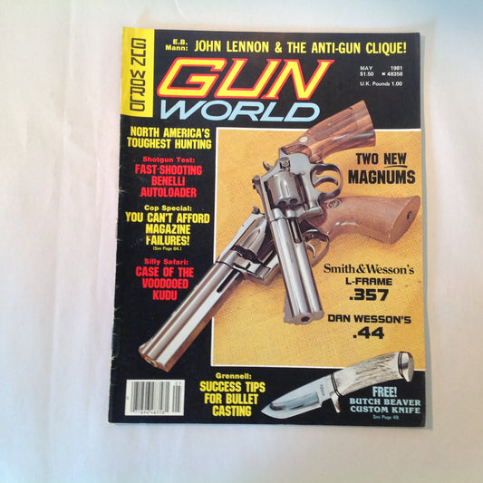 Vintage May 1981 Gun World Magazine Two New Magnums Bullet Casting North America's Toughest Hunting