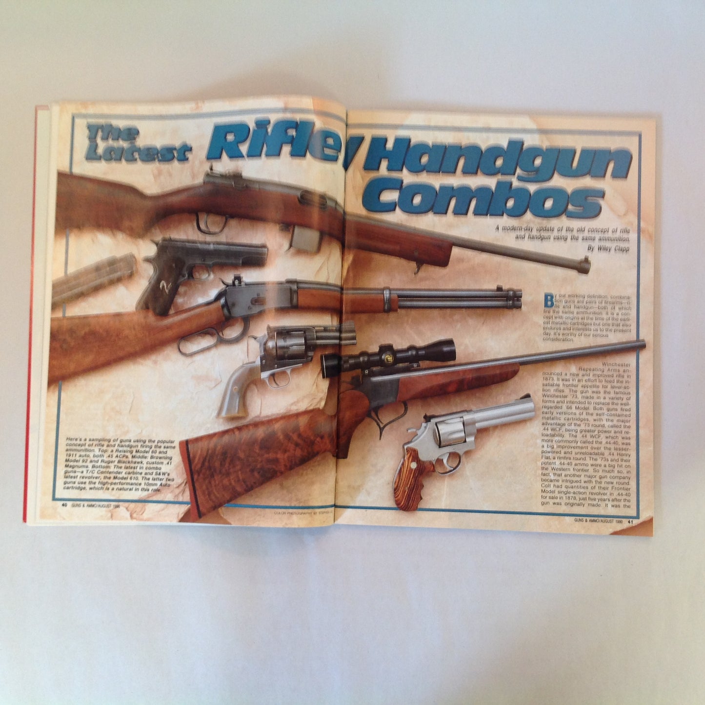 Vintage Aug 1990 Guns & Ammo Handgun-Rifle Combos .44 Special Budget Bolt-Action Buck-Busters