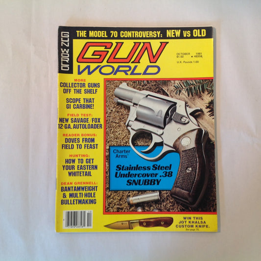 Vintage Oct 1981 Gun World Magazine Collector Guns GI Carbine Savage/Fox 12-GA Autoloader