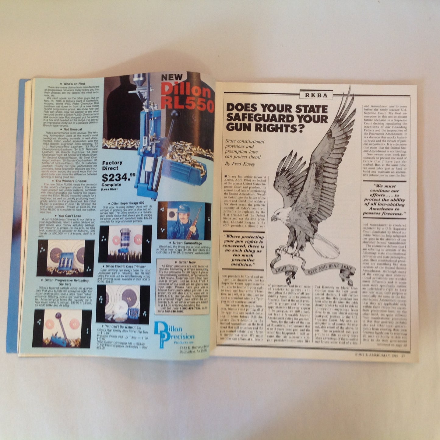 Vintage May 1986 Guns & Ammo Magazine Ruger's GP-100 Black Powder Shooters High-Volume Handloading