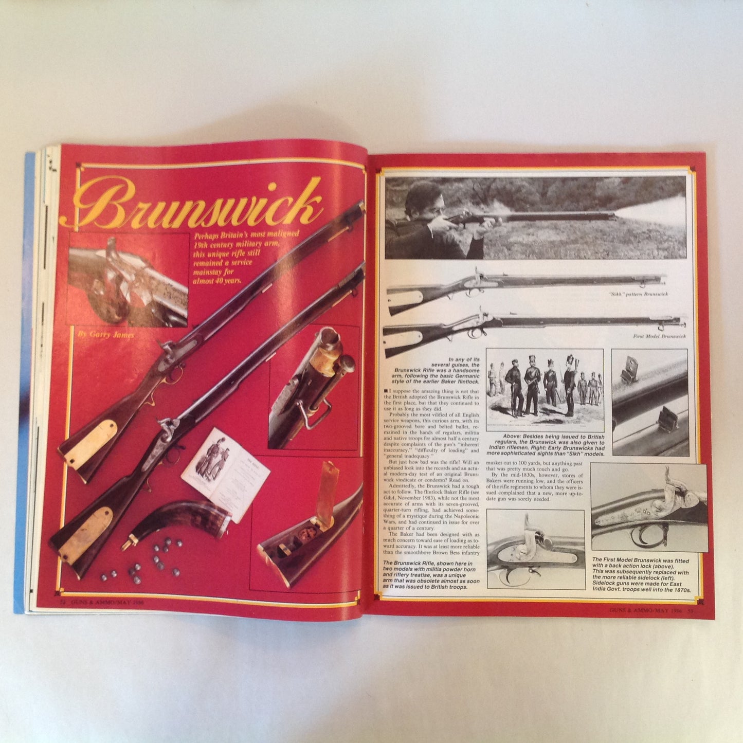 Vintage May 1986 Guns & Ammo Magazine Ruger's GP-100 Black Powder Shooters High-Volume Handloading