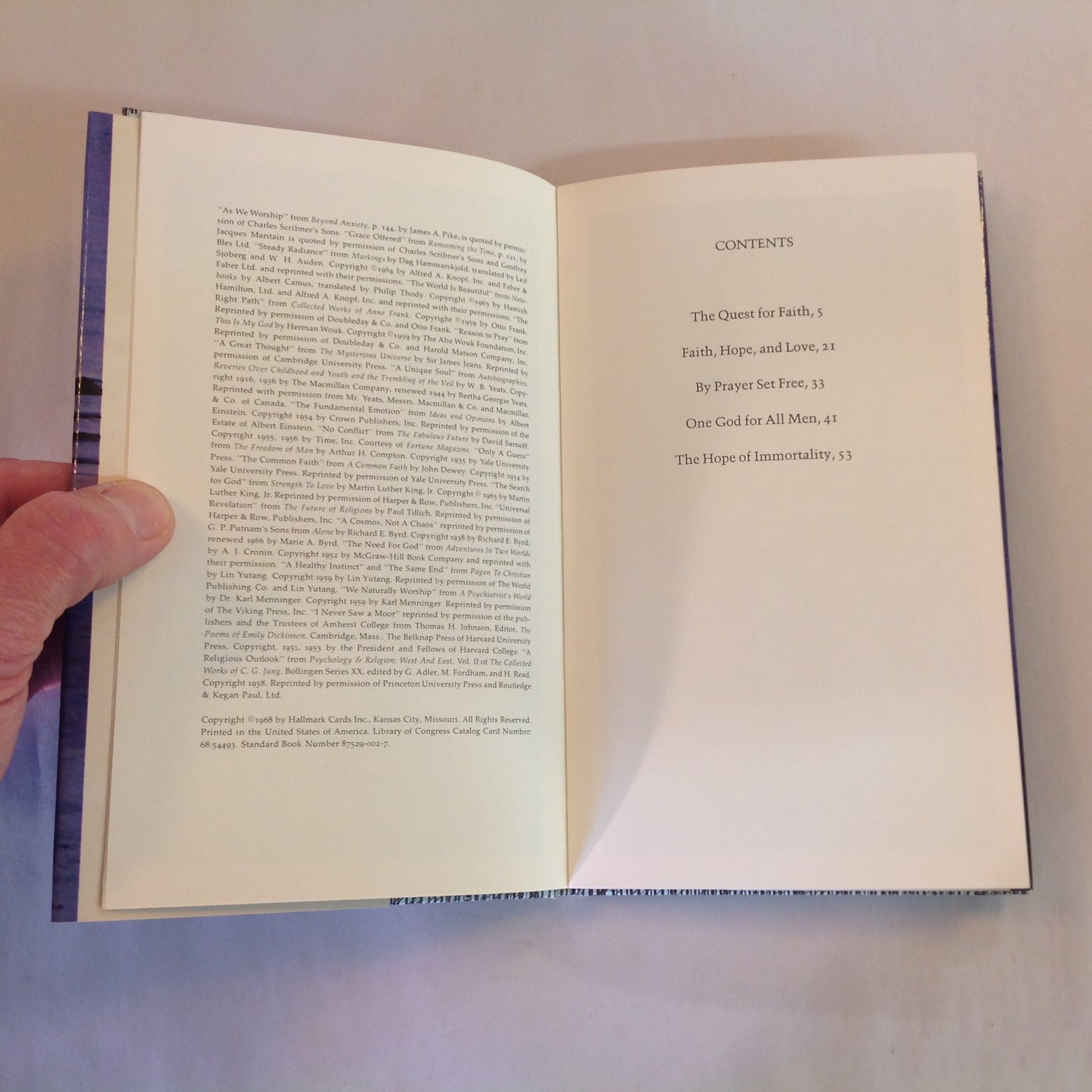 Vintage 1968 Hardcover Gift Book All Men Seek God: The Quest for Faith in the Words of Great Leaders and Thinkers Hallmark