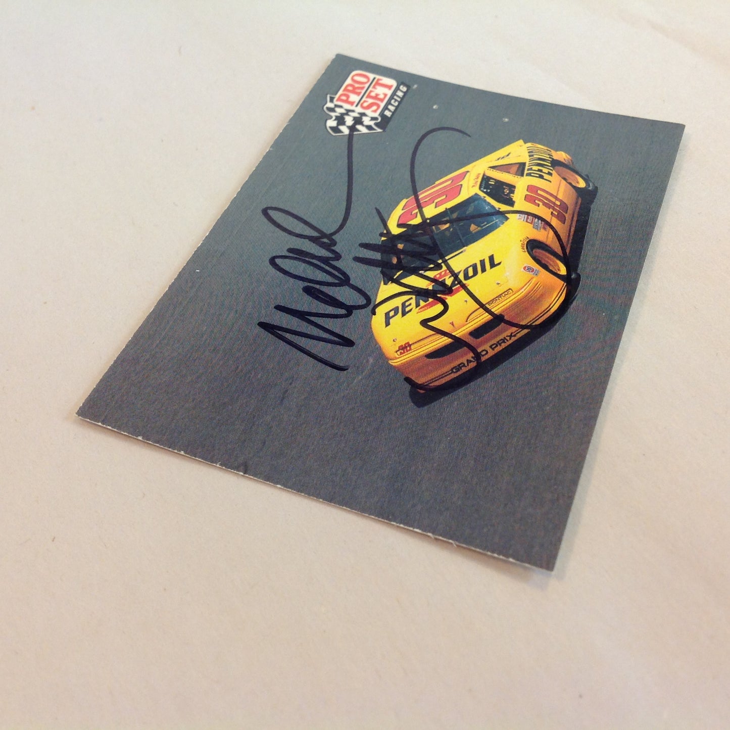 Vtg 1991 Pro Set Racing Signed Card Michael Waltrip Car 30 NASCAR Autographed