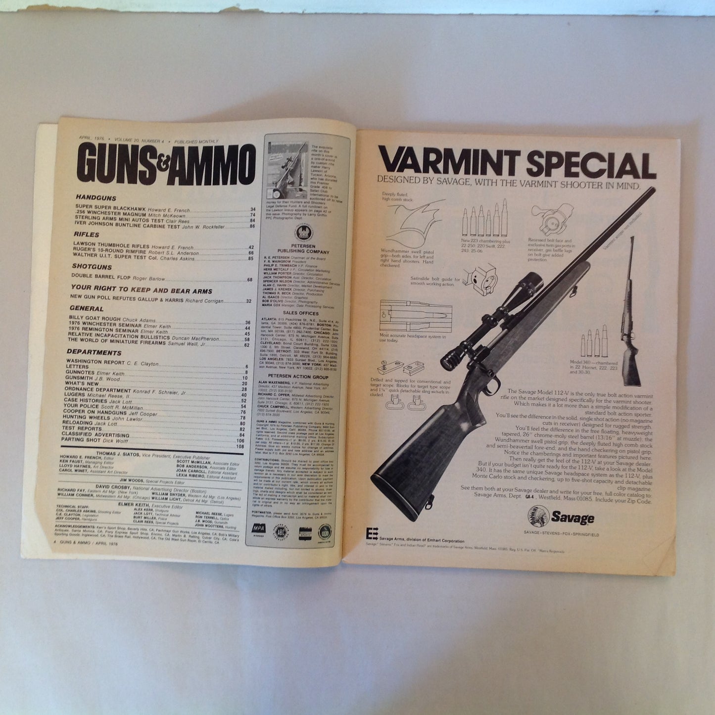 Vintage Apr 1976 Guns & Ammo Magazine What's New For '76 Field Tests