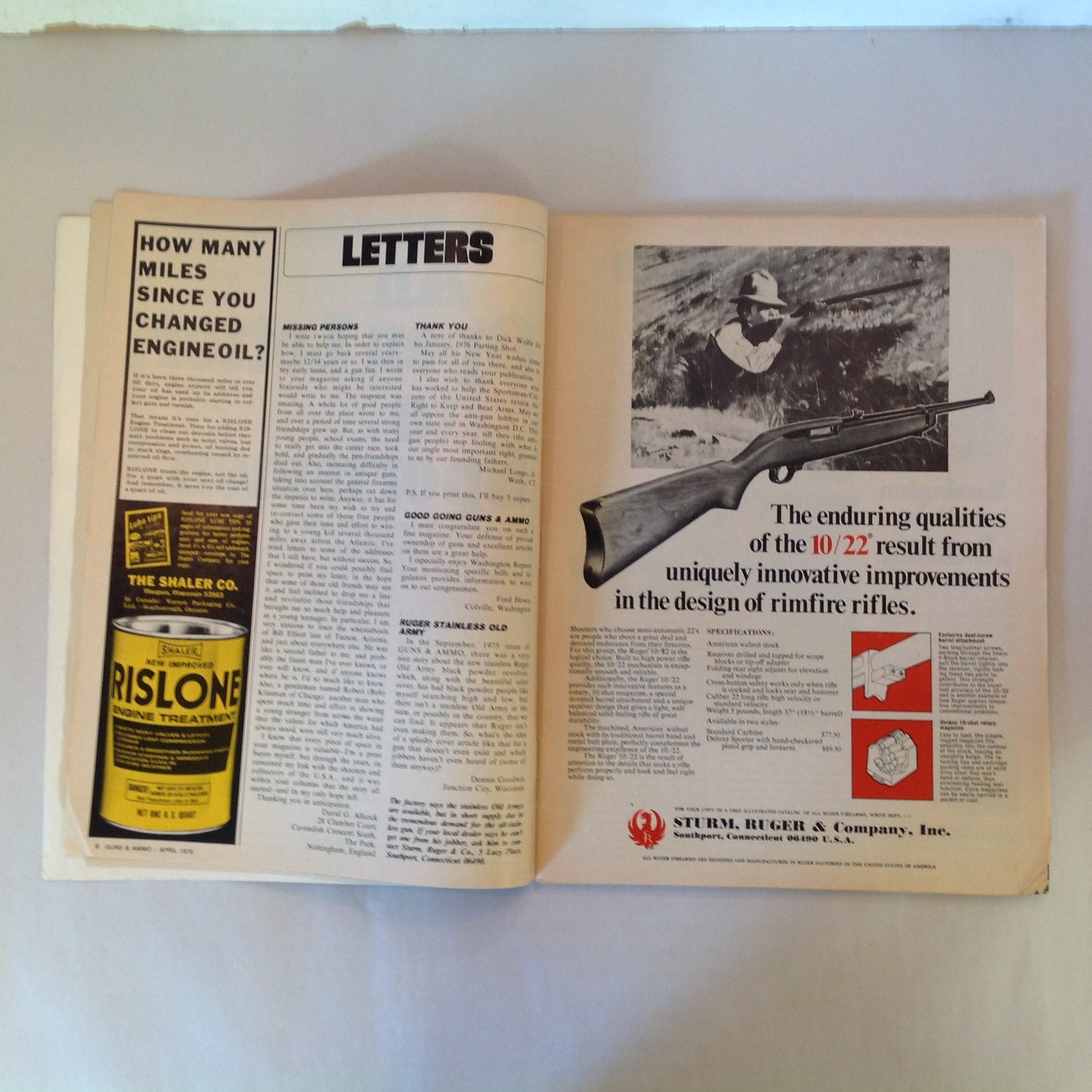 Vintage Apr 1976 Guns & Ammo Magazine What's New For '76 Field Tests