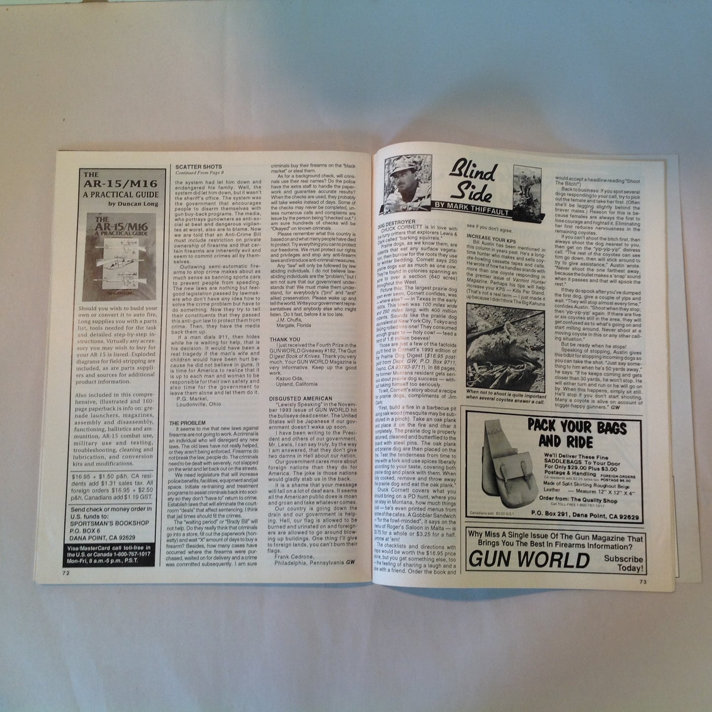 Vintage March 1994 Gun World Magazine Serlea-Ace 9mm Double Barrel Shotgun Spring Turkey the Hard Way
