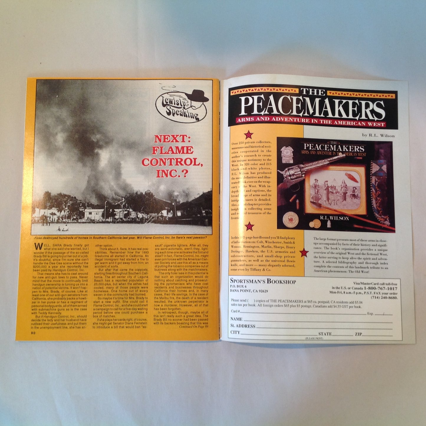 Vintage March 1994 Gun World Magazine Serlea-Ace 9mm Double Barrel Shotgun Spring Turkey the Hard Way