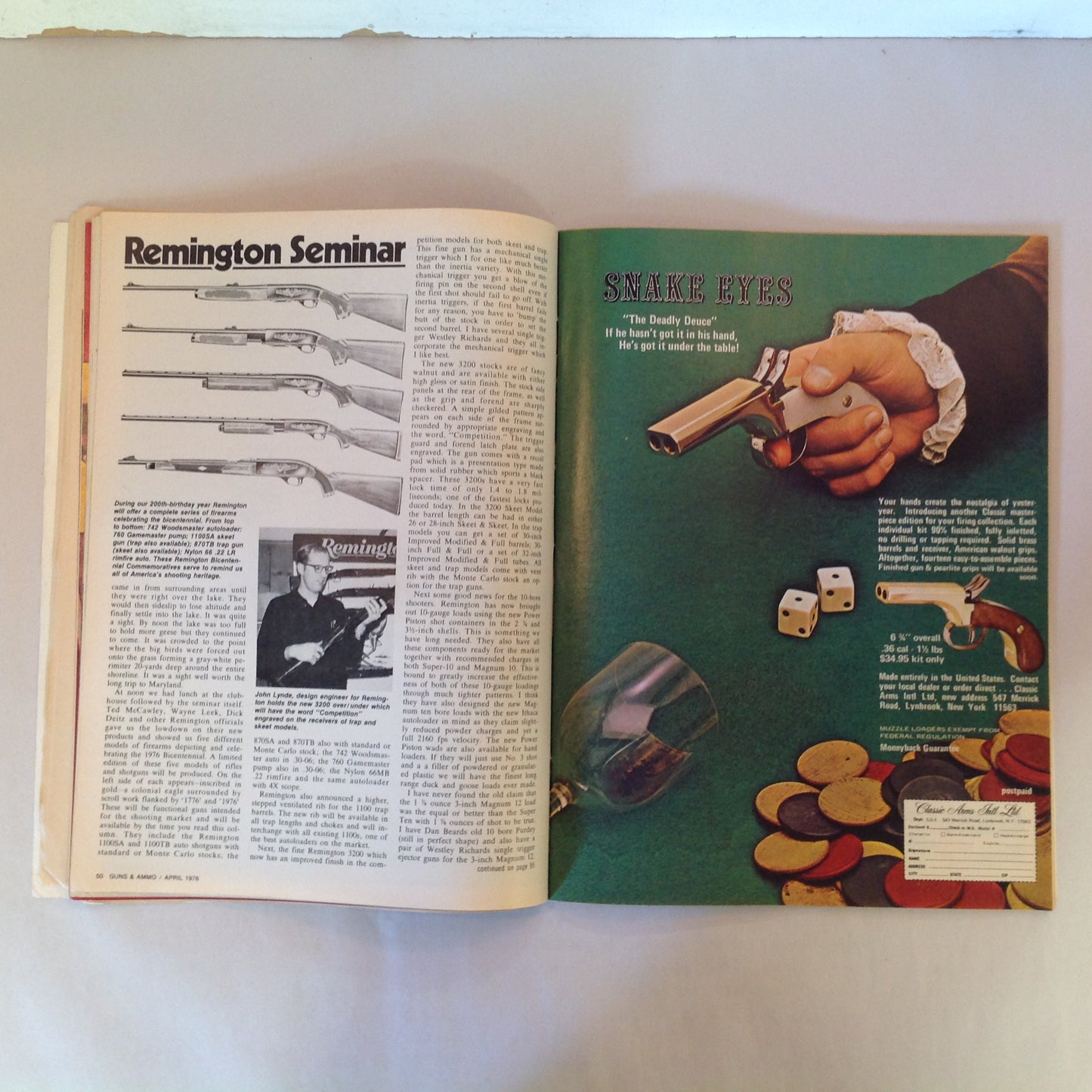 Vintage Apr 1976 Guns & Ammo Magazine What's New For '76 Field Tests