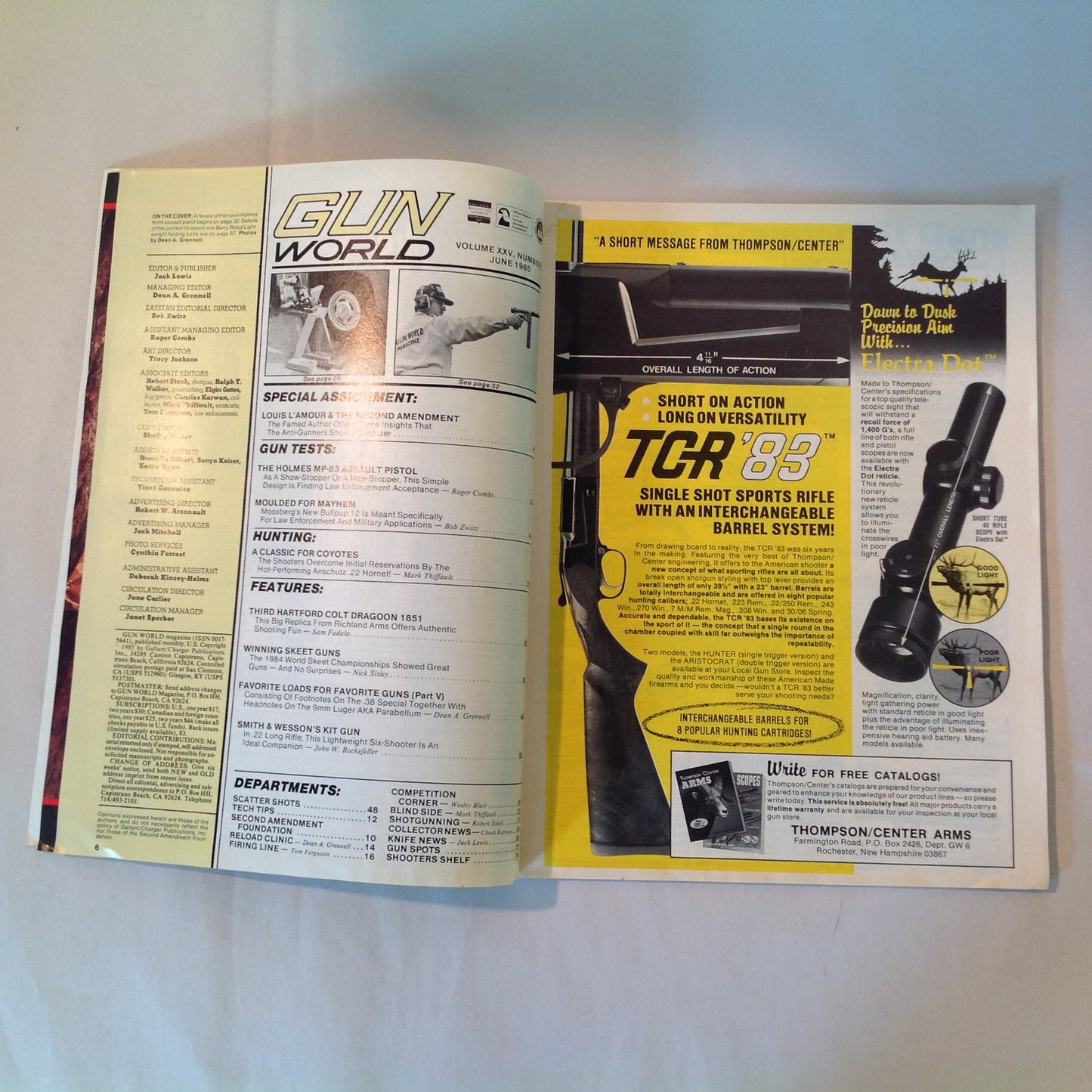Vintage Jun 1985 Gun World Magazine Holmes Firearms 9mm Assault Pistol