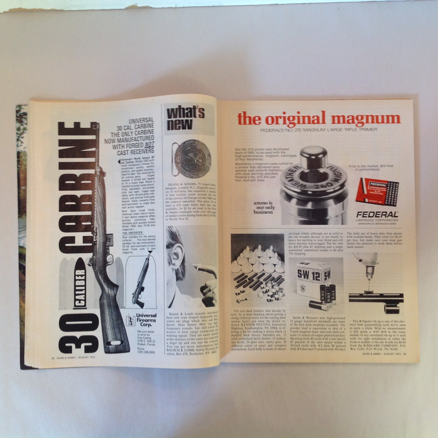 Vintage Aug 1973 Guns & Ammo Magazine Lugers Series Experiences with Bears Short Range Shotguns