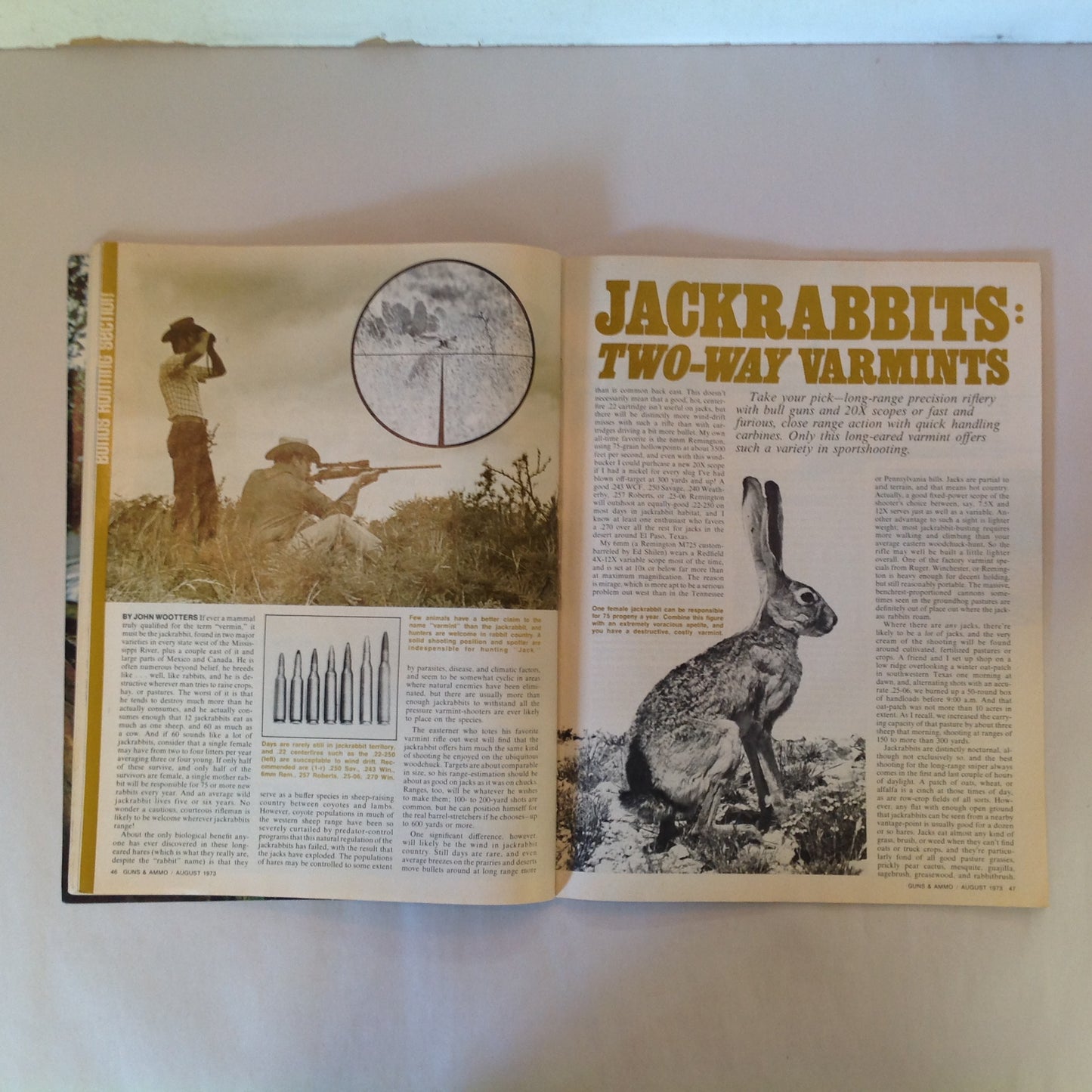 Vintage Aug 1973 Guns & Ammo Magazine Lugers Series Experiences with Bears Short Range Shotguns