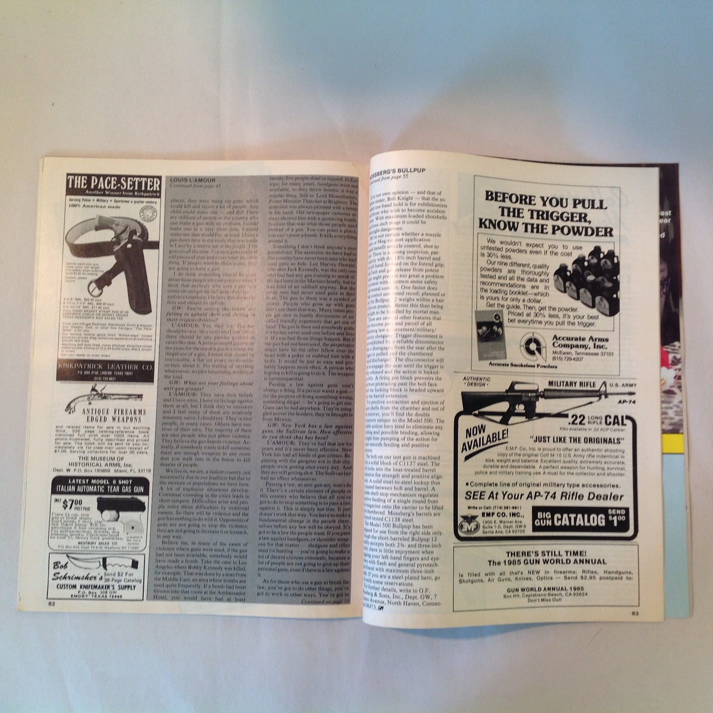 Vintage Jun 1985 Gun World Magazine Holmes Firearms 9mm Assault Pistol