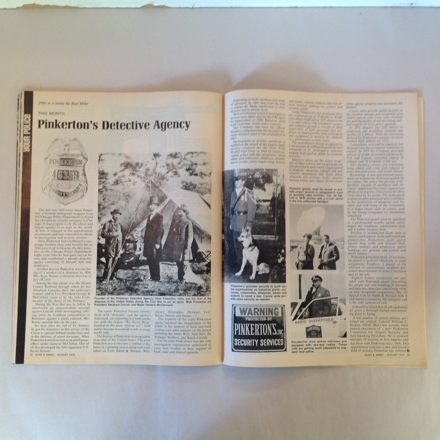 Vintage Aug 1973 Guns & Ammo Magazine Lugers Series Experiences with Bears Short Range Shotguns