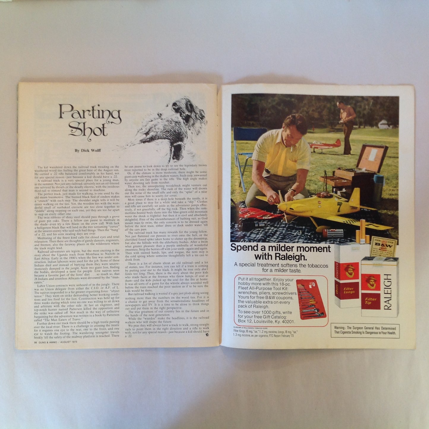 Vintage Aug 1973 Guns & Ammo Magazine Lugers Series Experiences with Bears Short Range Shotguns