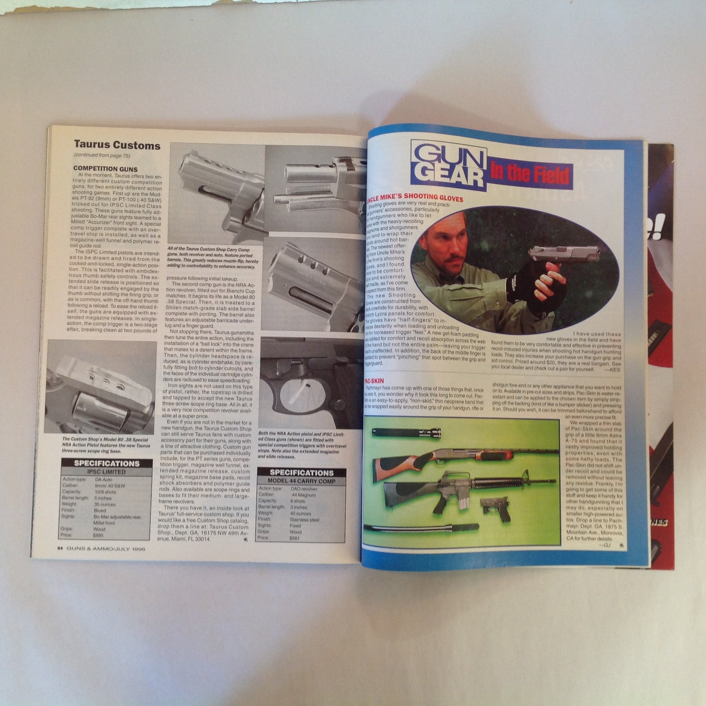 Vintage Jul 1996 Guns & Ammo Magazine Ruger's P95 Polymer Pistol Pick the Right Combat Handgun