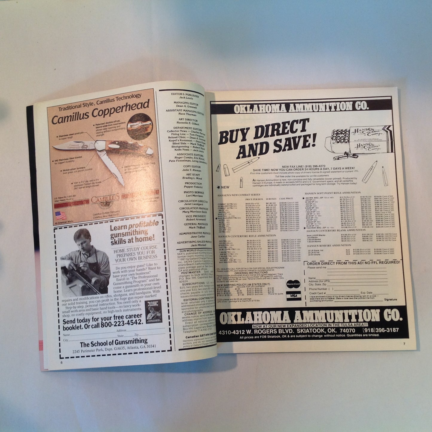 Vintage Jan 1992 Gun World Magazine H&K's SP-89 Ferguson D-Max Franchi Trap Mule Deer in the Sonora Desert
