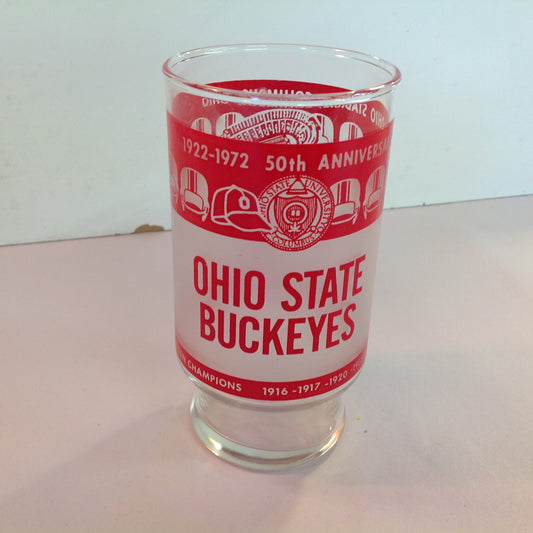 Vintage 1922-1972 50th Anniversary Ohio Stadium Ohio Buckeyes Ohio State University Columbus Football  Frosted Glass Pedestal Tumbler