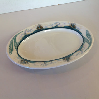 Vintage Detroit Yacht Club Restaurant Ware Sailing Galleon Ship Pattern Platter Oval Dish