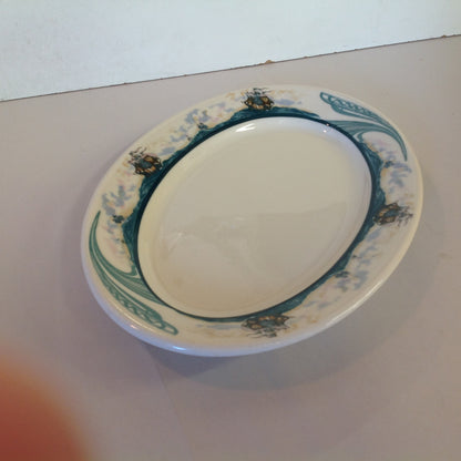 Vintage Detroit Yacht Club Restaurant Ware Sailing Galleon Ship Pattern Platter Oval Dish