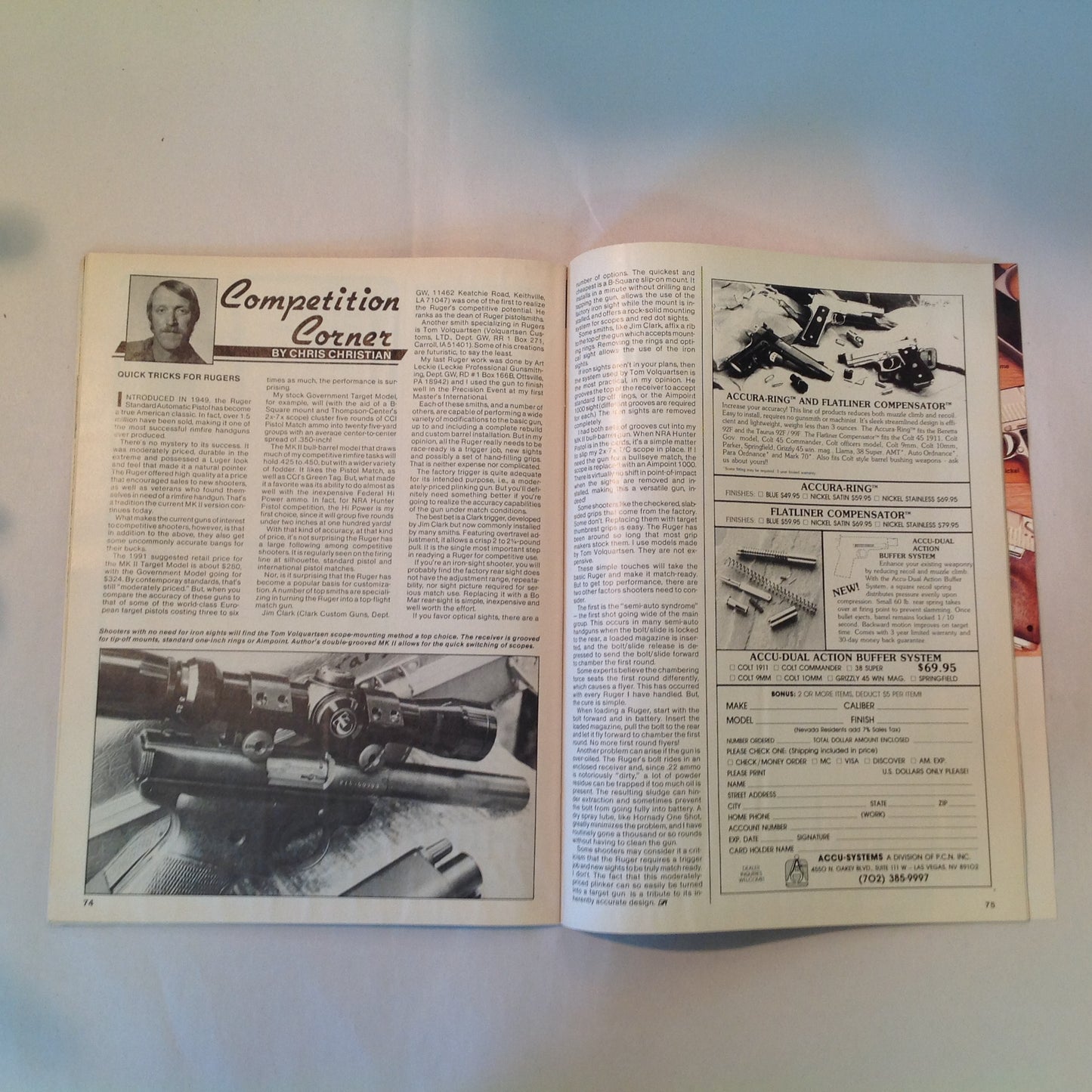 Vintage Jan 1992 Gun World Magazine H&K's SP-89 Ferguson D-Max Franchi Trap Mule Deer in the Sonora Desert