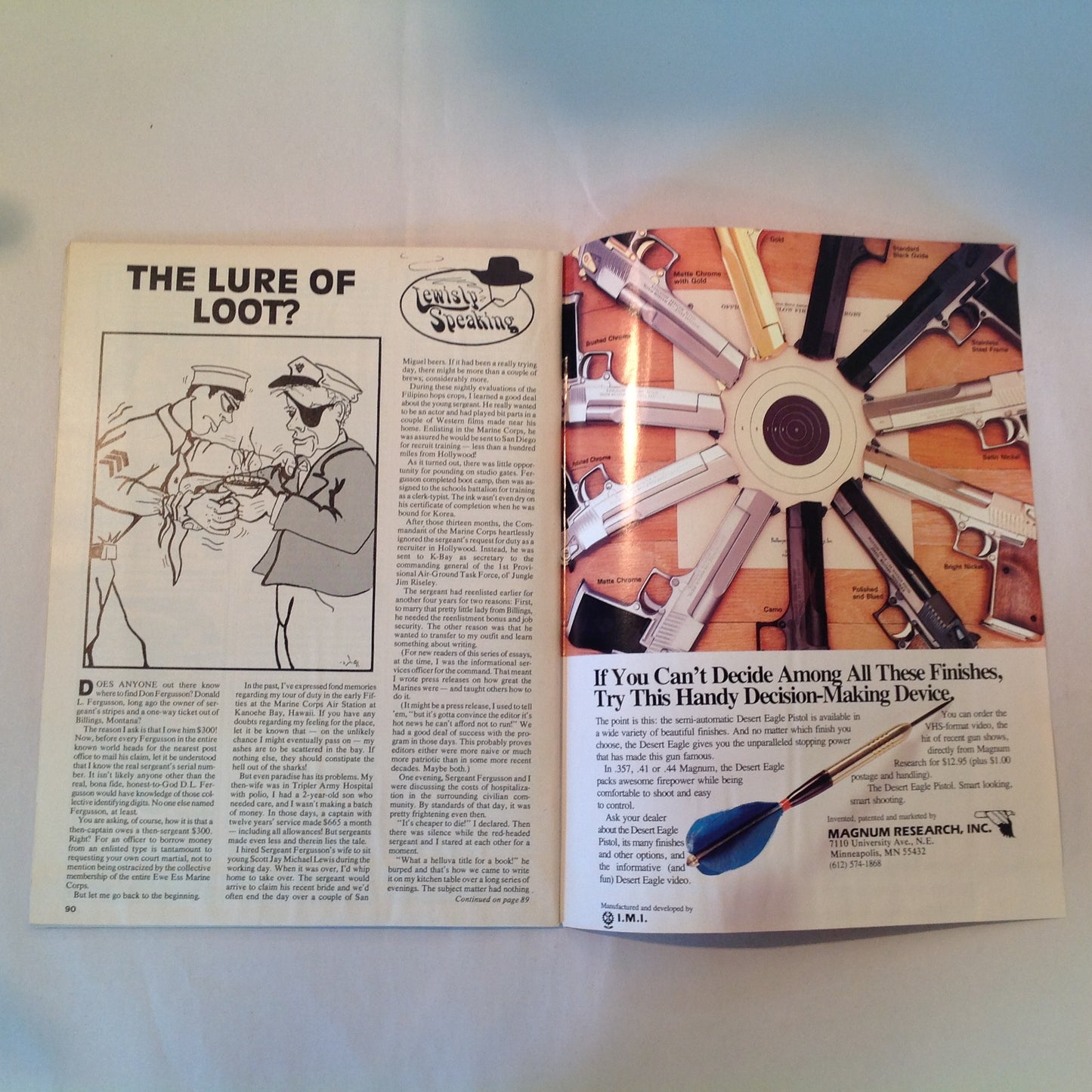 Vintage Jan 1992 Gun World Magazine H&K's SP-89 Ferguson D-Max Franchi Trap Mule Deer in the Sonora Desert