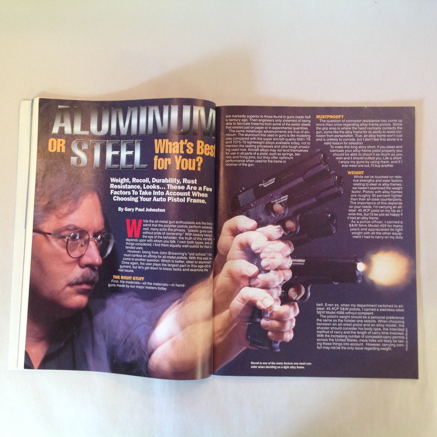 Vintage Apr 1997 Guns & Ammo Magazine Glock Mini Big Bores Steel or Aluminum Premium Bullets