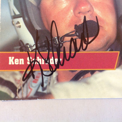 Vtg 1991 Pro Set Racing Signed Card Ken Schrader Helmet Car NASCAR Autographed