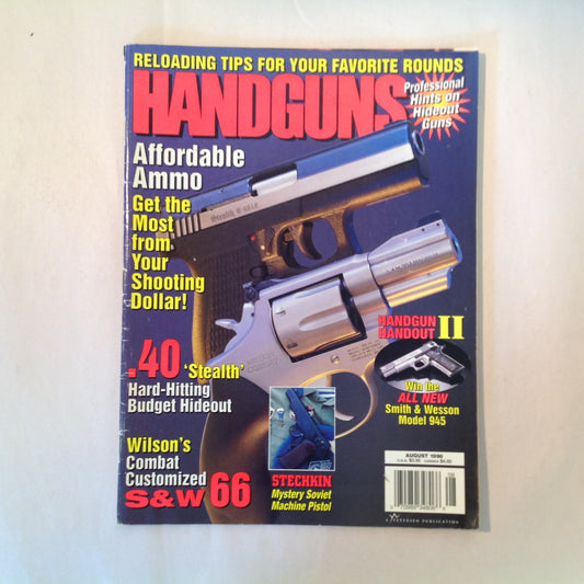 Vintage Aug 1998 Handguns Magazine Affordable Ammo .40 Stealth Combat Customized S&W 66 Stechkin