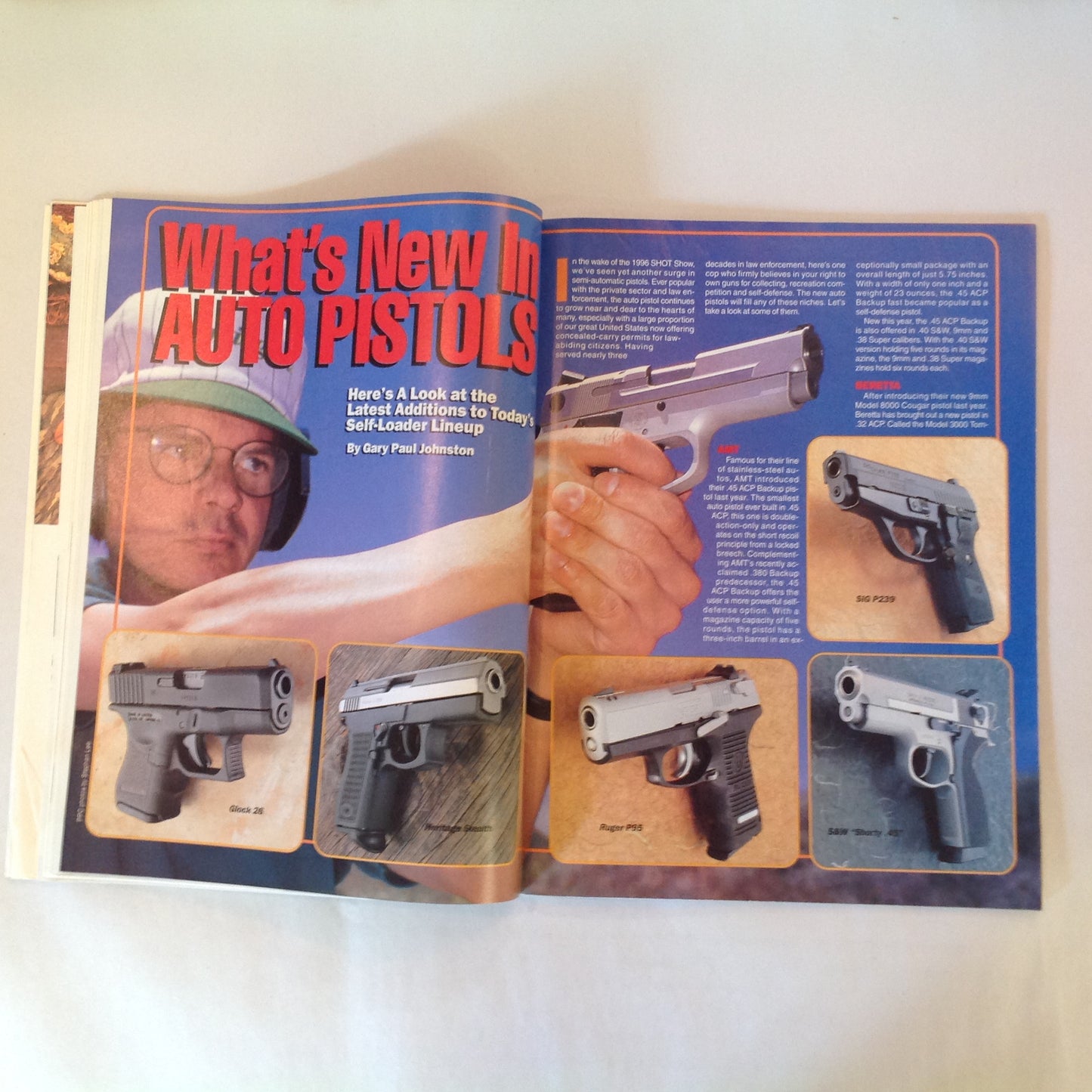 Vintage Oct 1996 Guns & Ammo Magazine Special Handgun Issue First Look 9 x 23 Magnum Combat Pistol & Cartridge