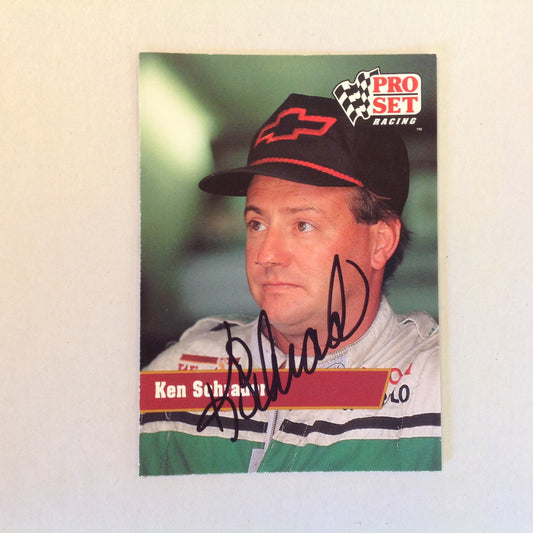 Vtg 1991 Pro Set Racing Signed Card Ken Schrader Chevy Cap NASCAR Autographed