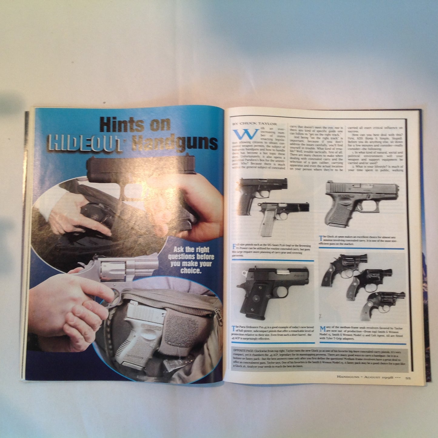 Vintage Aug 1998 Handguns Magazine Affordable Ammo .40 Stealth Combat Customized S&W 66 Stechkin