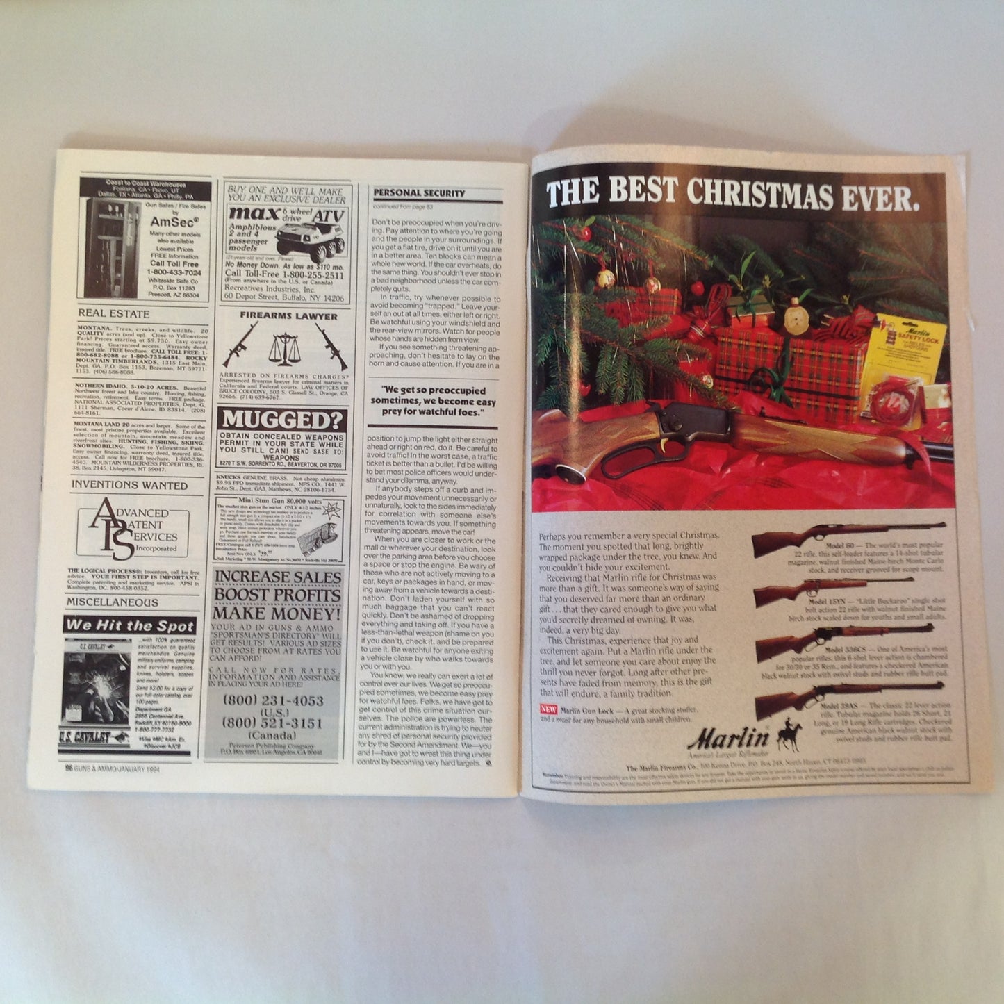 Vintage Jan 1994 Guns & Ammo Magazine High-Tech Handguns Combat Wheel Guns Remington Long-Range Rifle