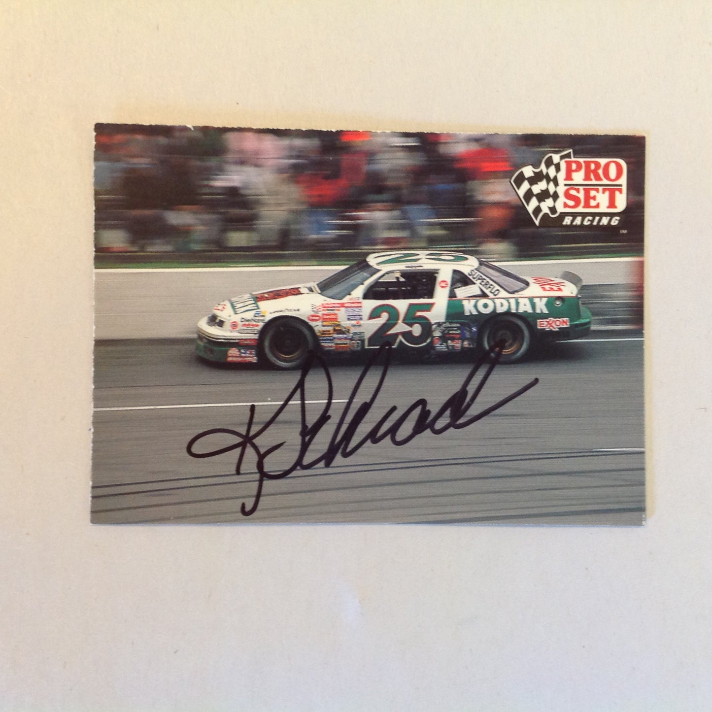 Vtg 1991 Pro Set Racing Signed Card Ken Schrader Kodiak 25 NASCAR Autographed