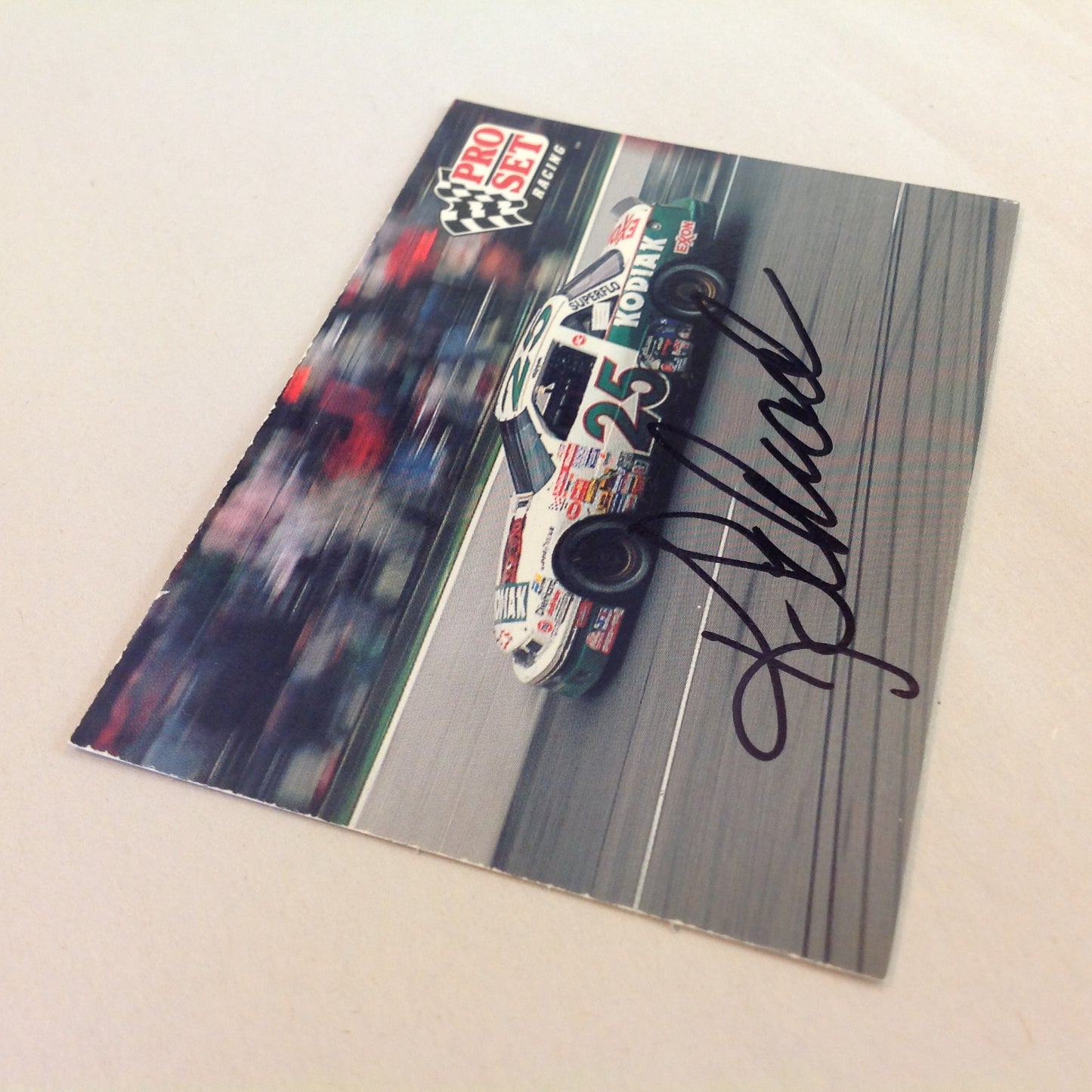 Vtg 1991 Pro Set Racing Signed Card Ken Schrader Kodiak 25 NASCAR Autographed