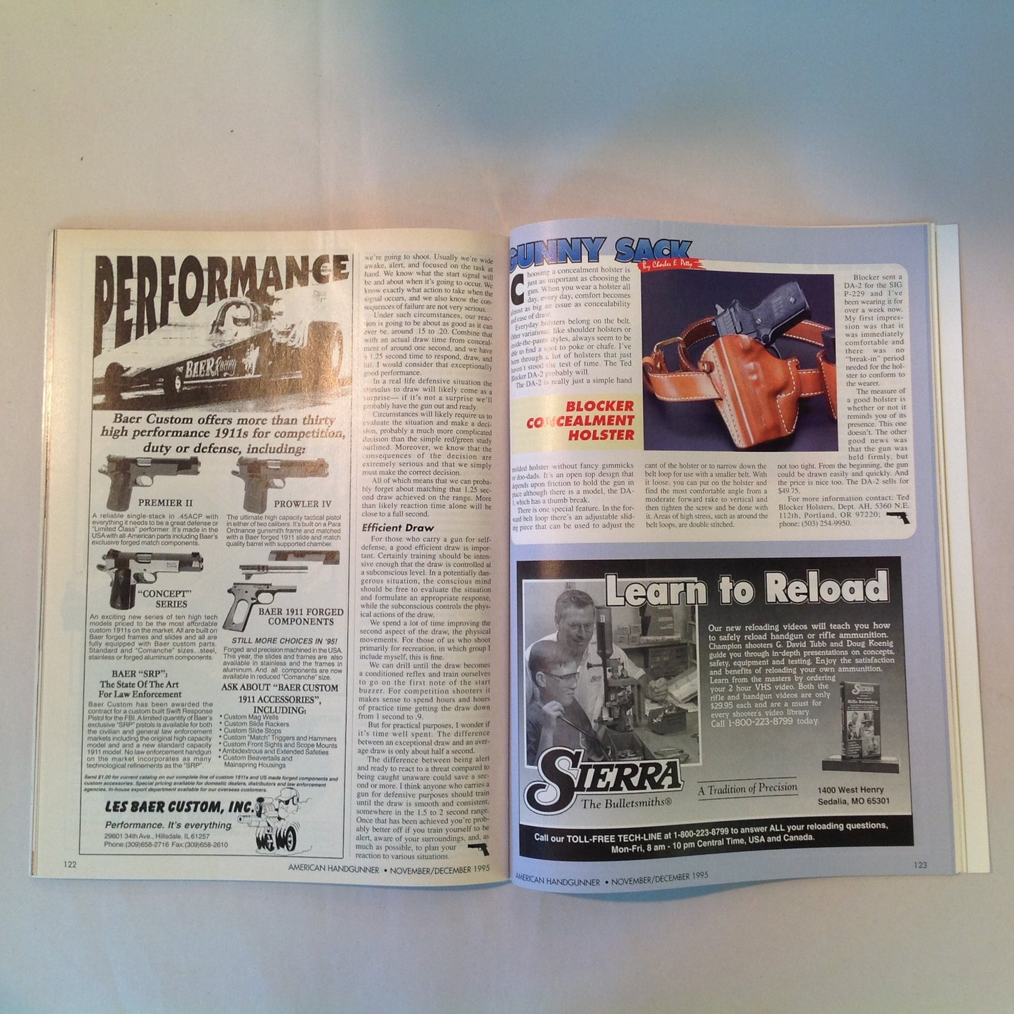 Vintage Nov/Dec 1995 American Handgunner Magazine How To Shoot Really Fast