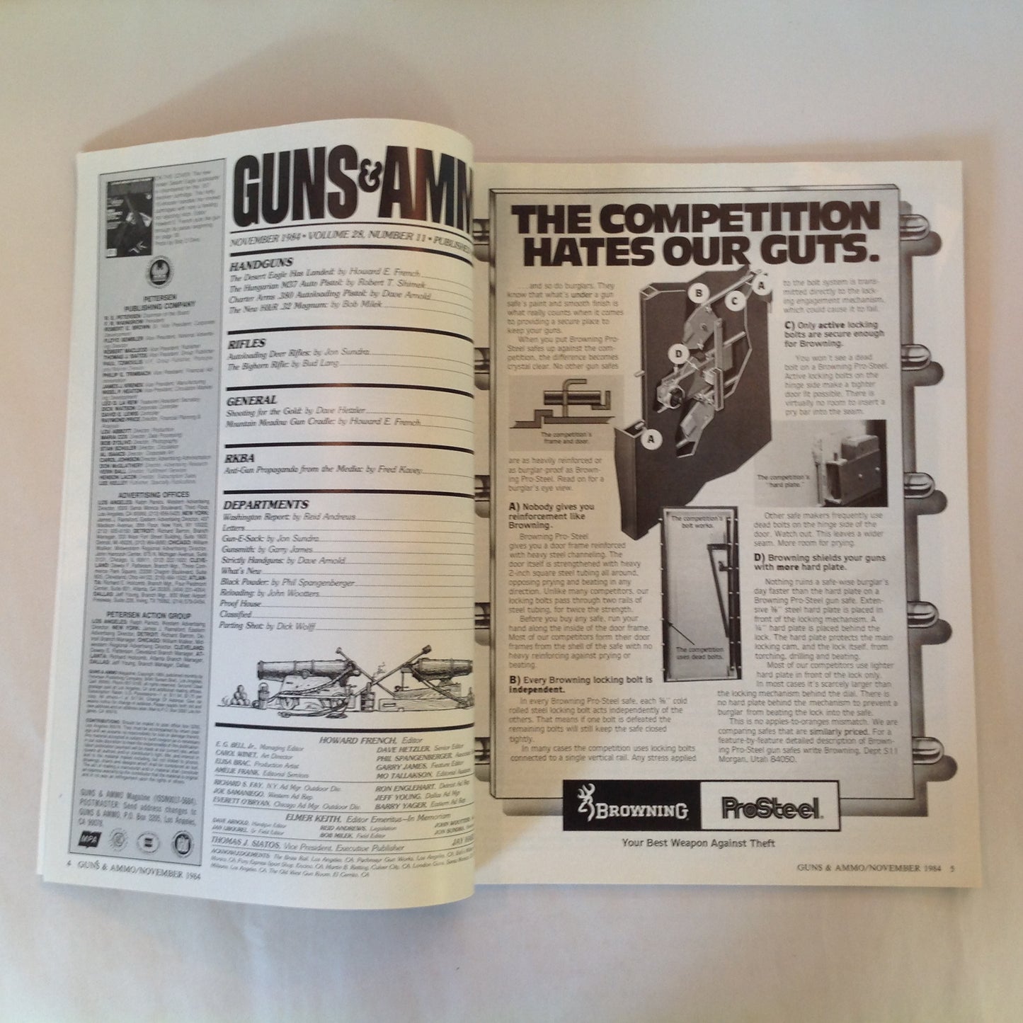 Vintage Nov 1984 Guns & Ammo Magazine The Desert Eagle Has Landed 1984 Olympics Autoloading Deer Rifle Roundup