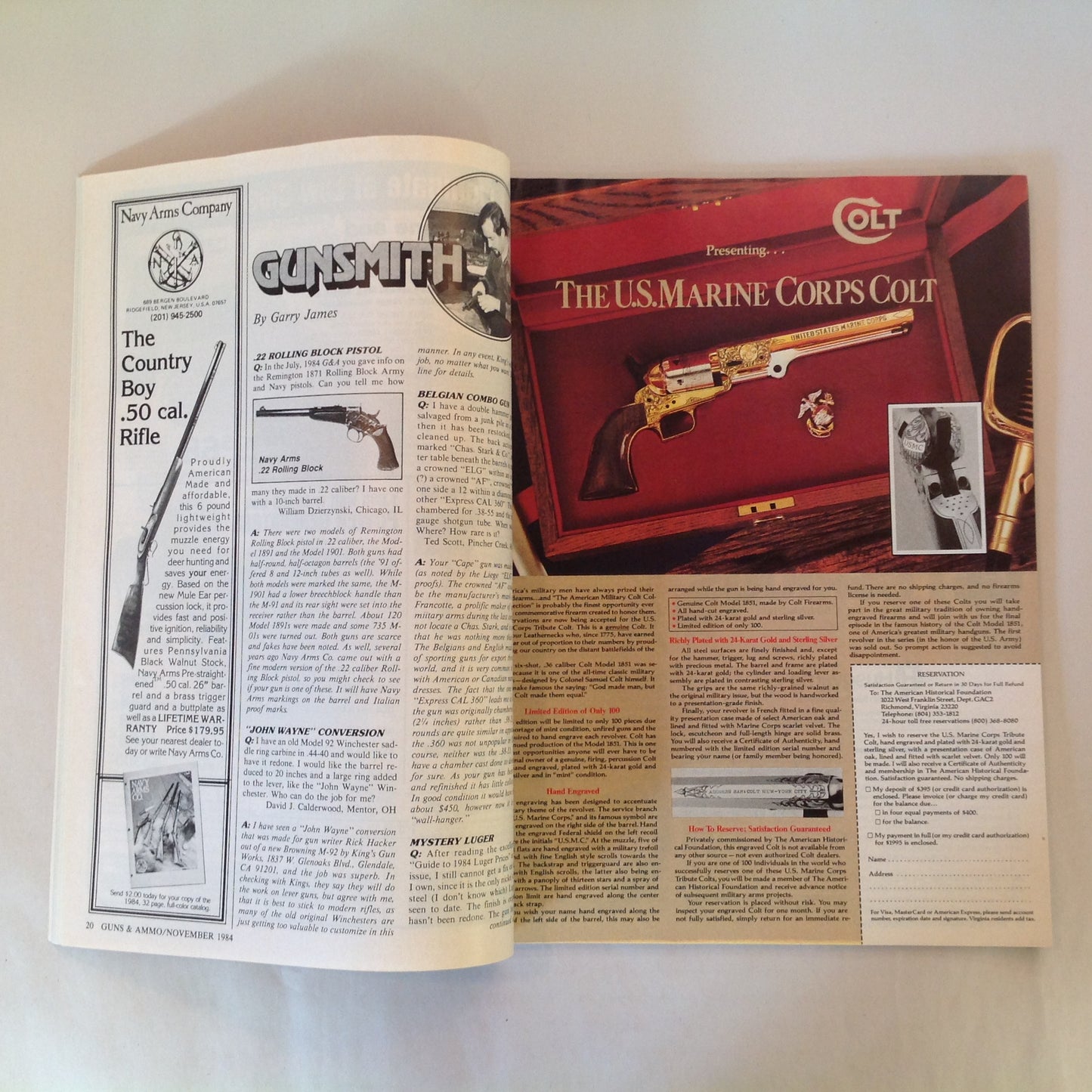 Vintage Nov 1984 Guns & Ammo Magazine The Desert Eagle Has Landed 1984 Olympics Autoloading Deer Rifle Roundup
