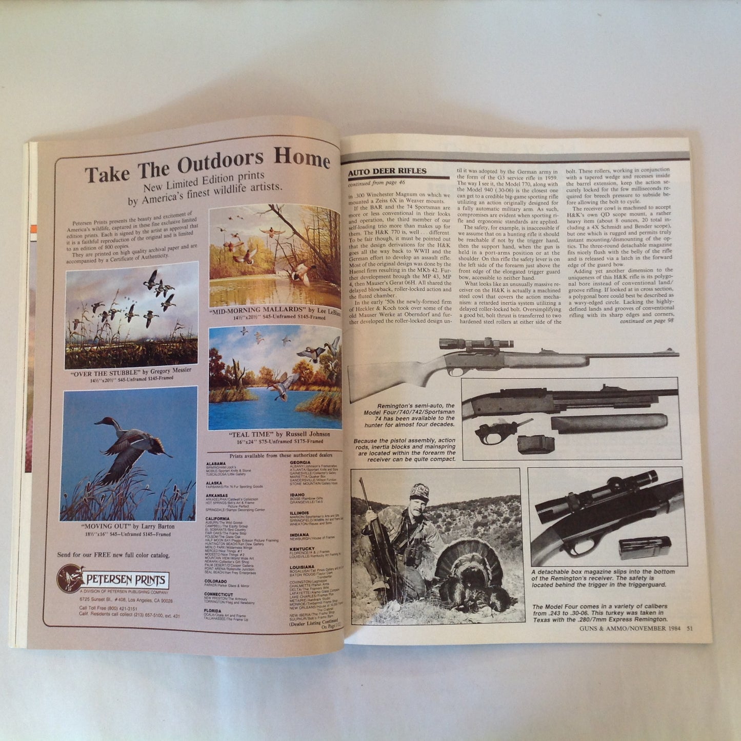 Vintage Nov 1984 Guns & Ammo Magazine The Desert Eagle Has Landed 1984 Olympics Autoloading Deer Rifle Roundup