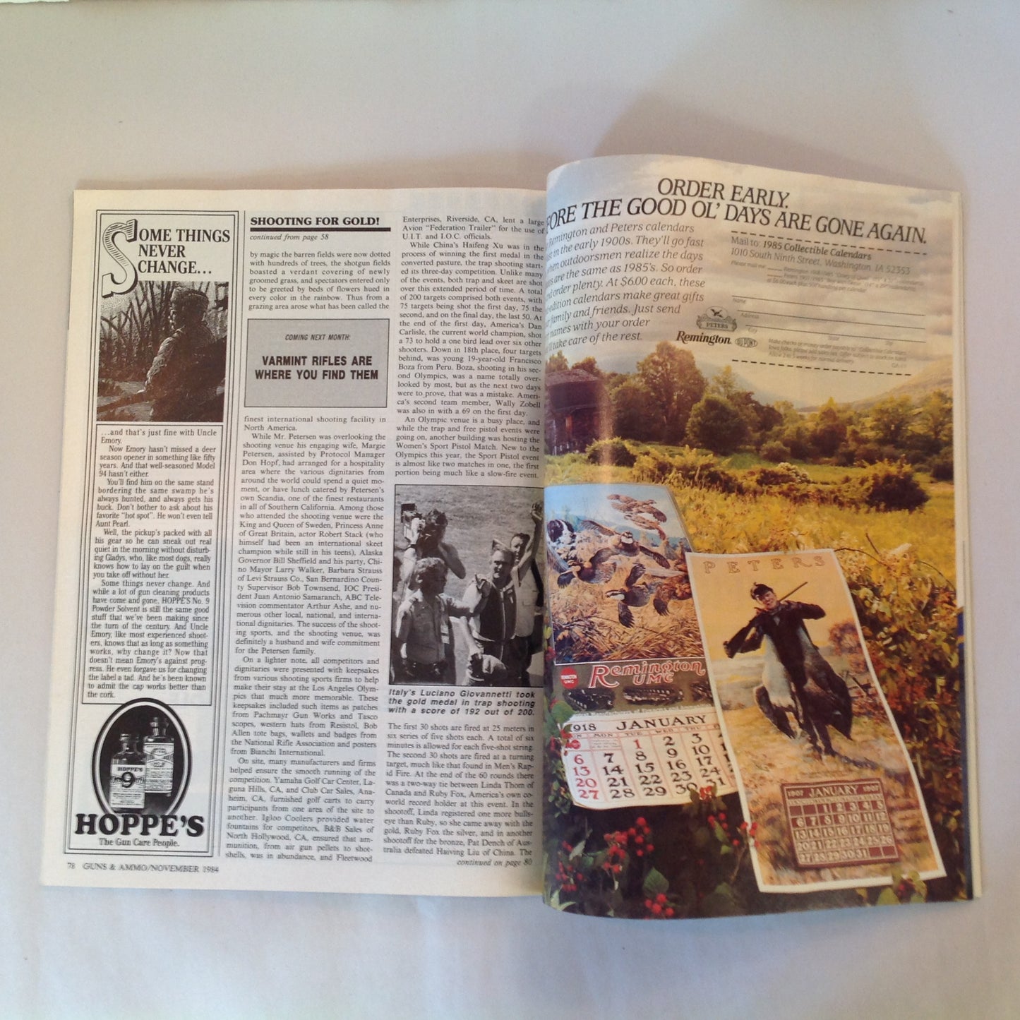 Vintage Nov 1984 Guns & Ammo Magazine The Desert Eagle Has Landed 1984 Olympics Autoloading Deer Rifle Roundup