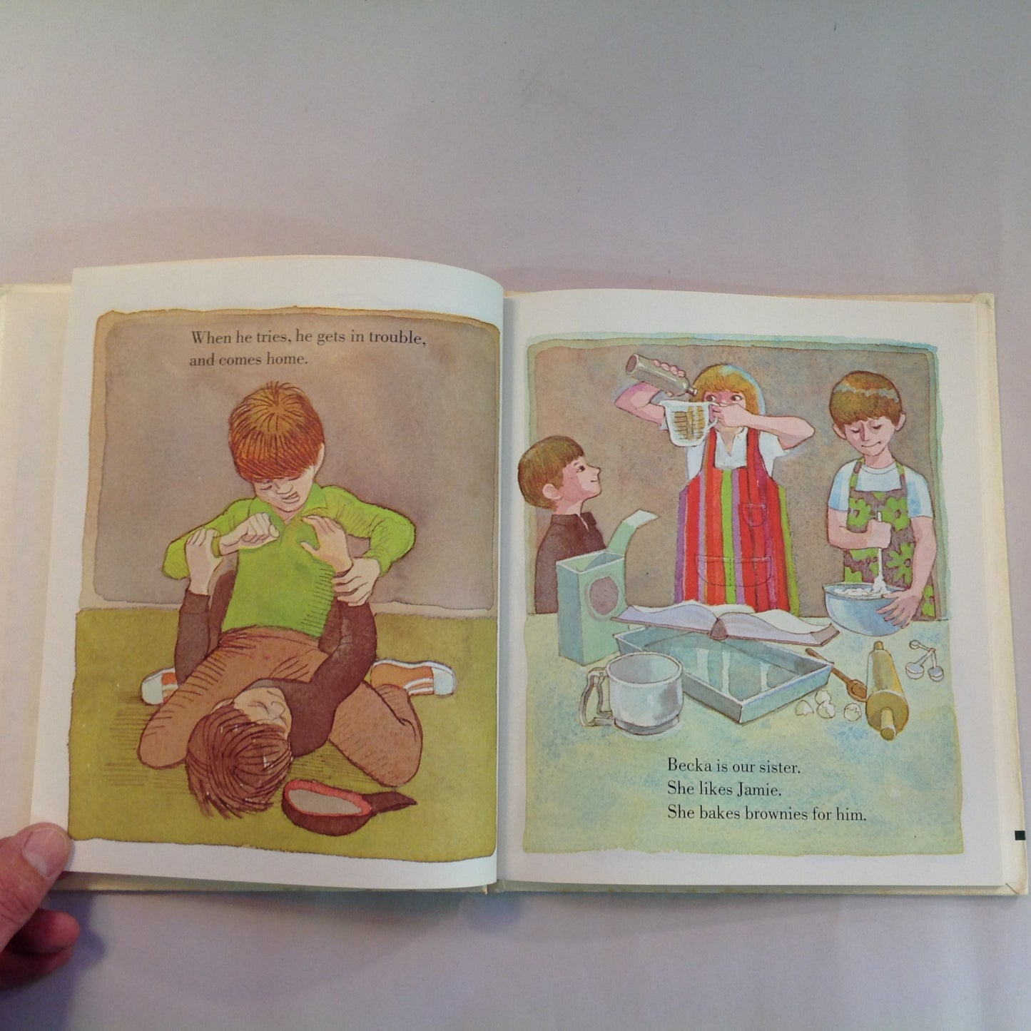 Vintage 1975 Children's Hardcover Picture Book He's My Brother Joe Lasker