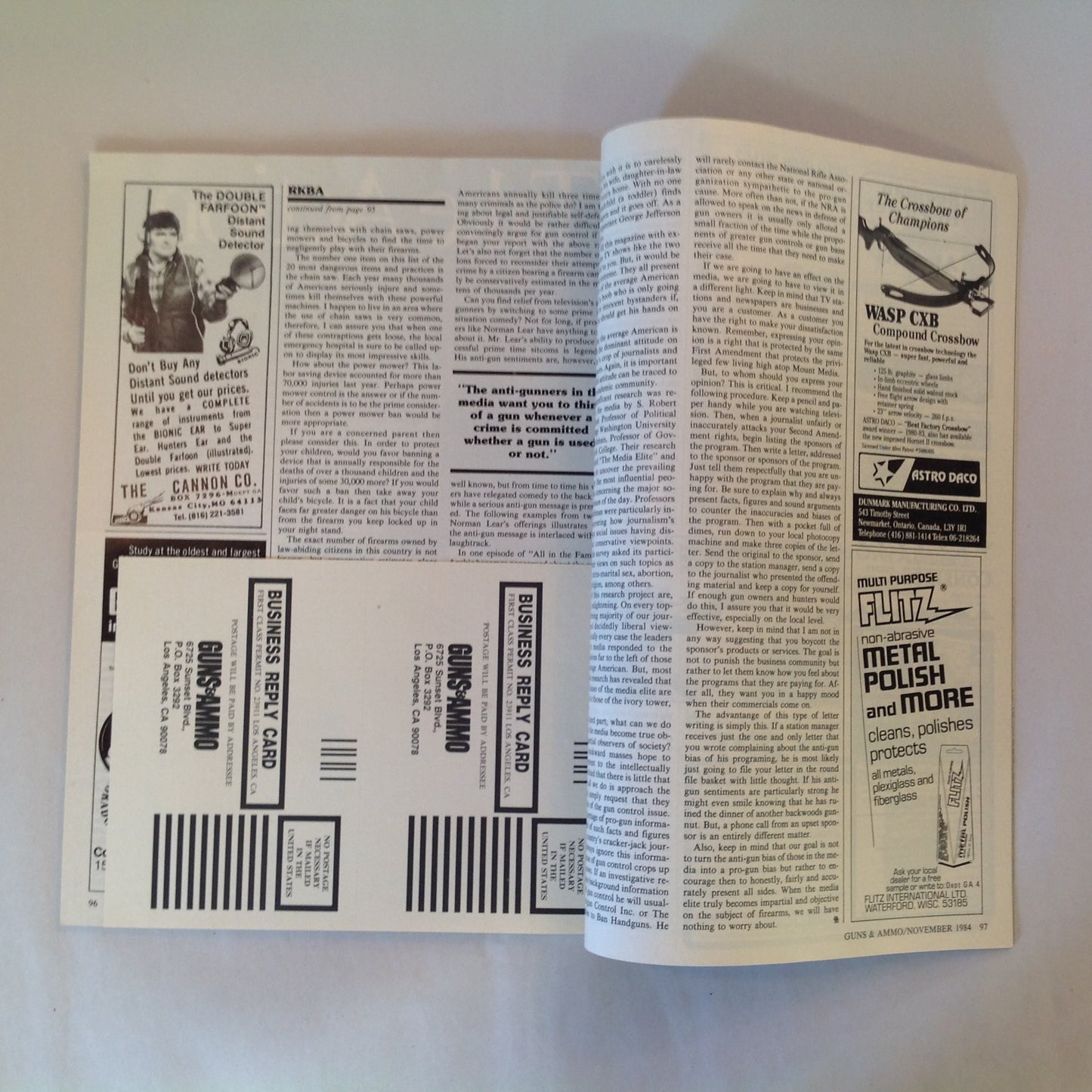 Vintage Nov 1984 Guns & Ammo Magazine The Desert Eagle Has Landed 1984 Olympics Autoloading Deer Rifle Roundup