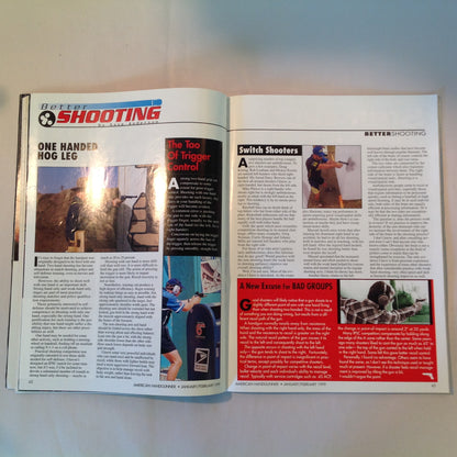 Vintage Jan/Feb 1999 American Handgunner Magazine Colt .45 Commander Top 5 Combat Knives Manstopper Ammo