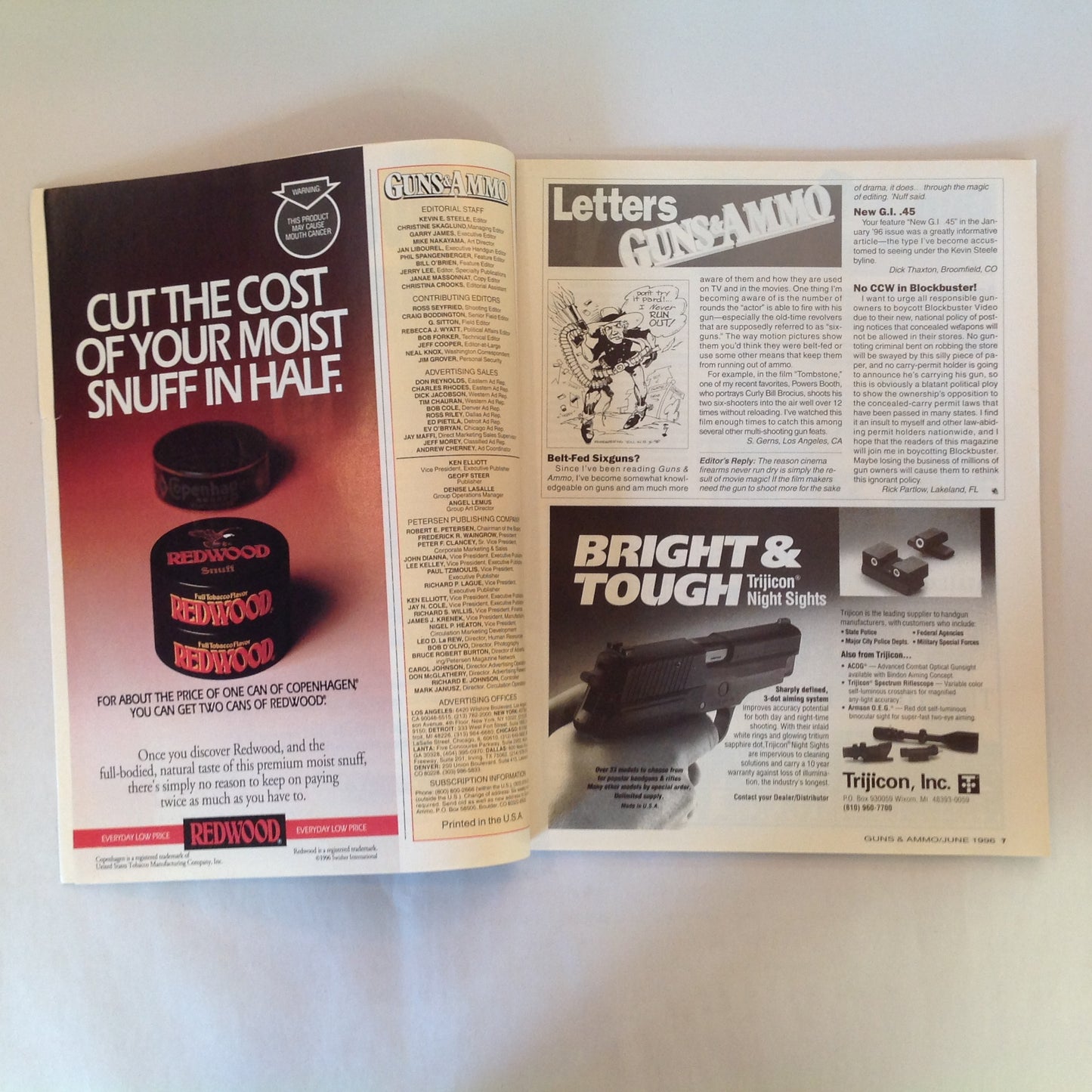 Vintage Jun 1996 Guns & Ammo Magazine New Glock Beginner's Guide to Handgunning Combat Shotgun Buyer's Guide