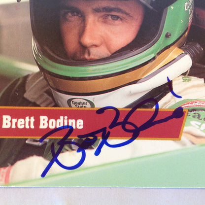 Vintage 1991 Pro Set Racing Signed Card Brett Bodine Helmet NASCAR Autographed