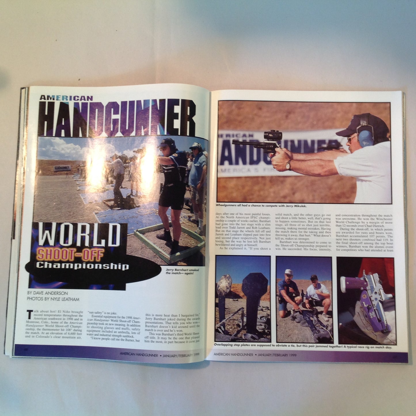Vintage Jan/Feb 1999 American Handgunner Magazine Colt .45 Commander Top 5 Combat Knives Manstopper Ammo